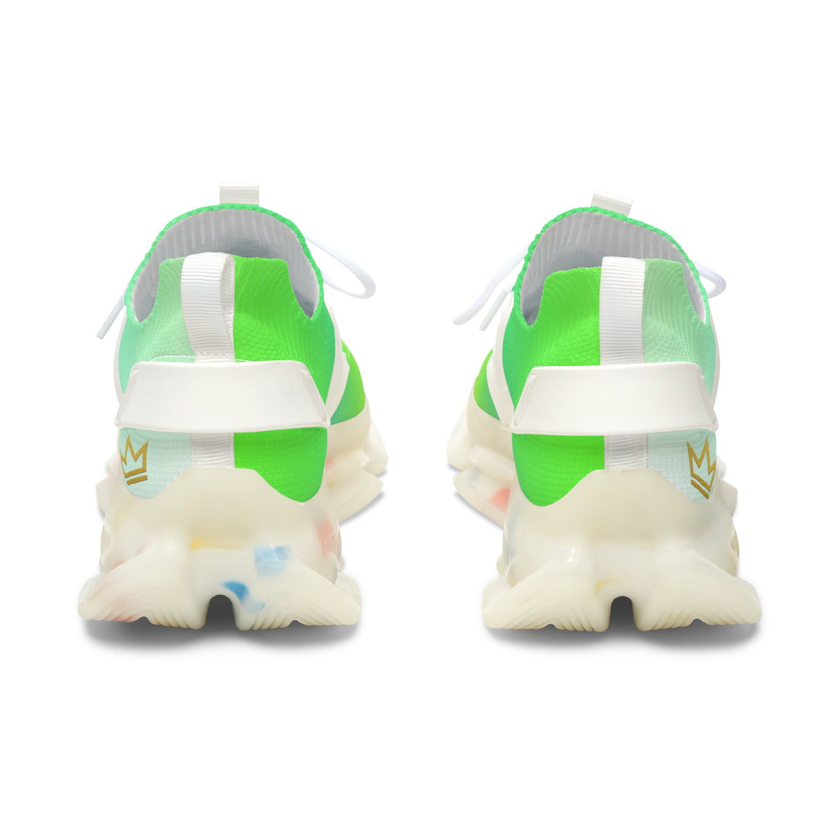 Neon Green Gradient Mesh Sneakers | Lightweight Athletic Shoes