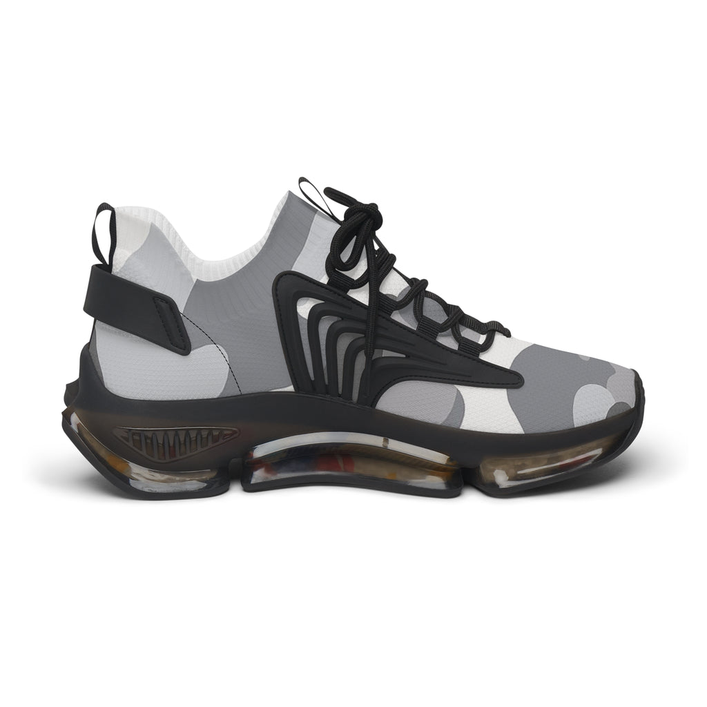 Gray Camo Athletic Sneakers | Mesh Running Shoes