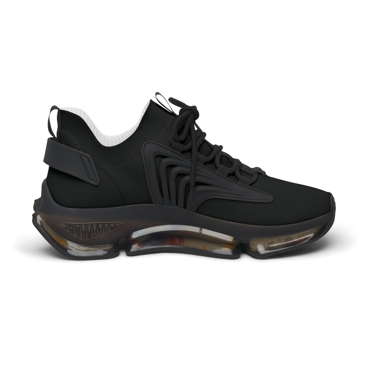 Black Mesh Athletic Sneakers | Lightweight Running Shoes
