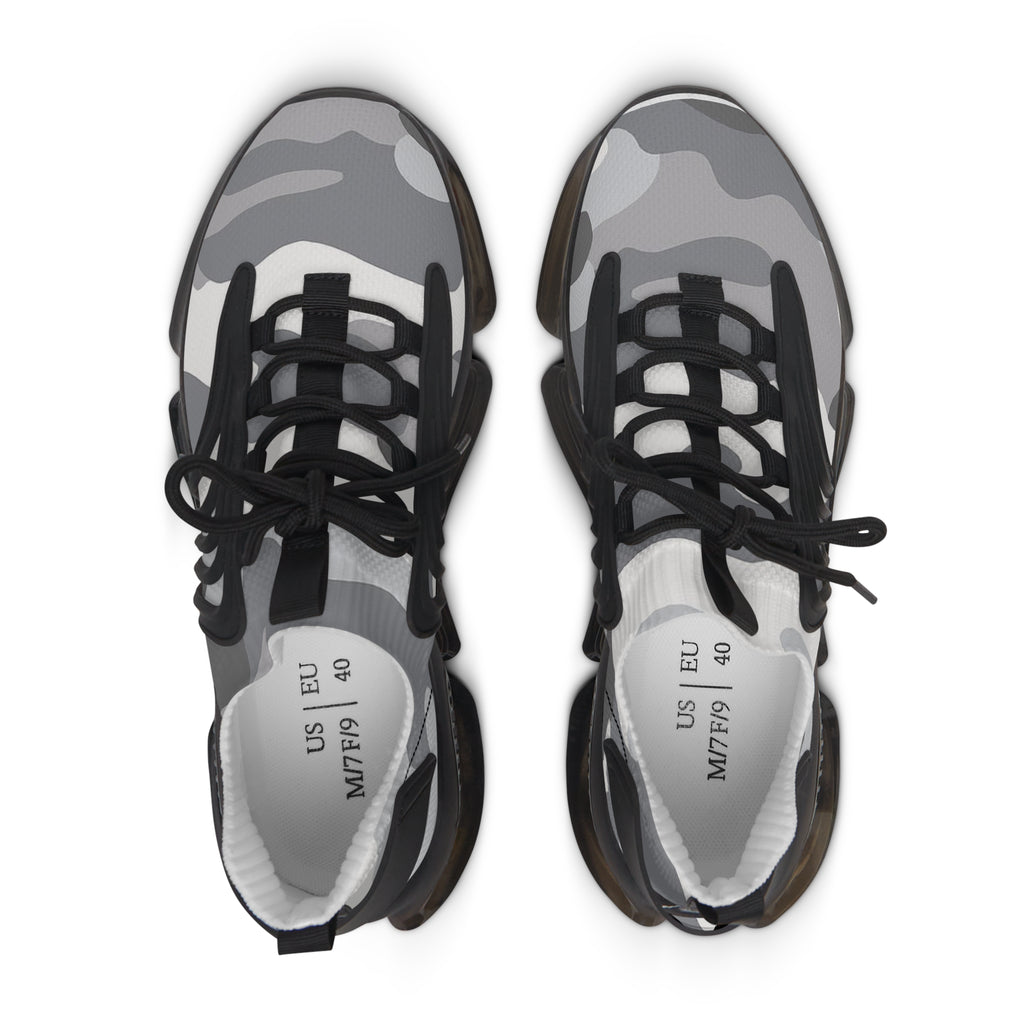 Gray Camo Athletic Sneakers | Mesh Running Shoes