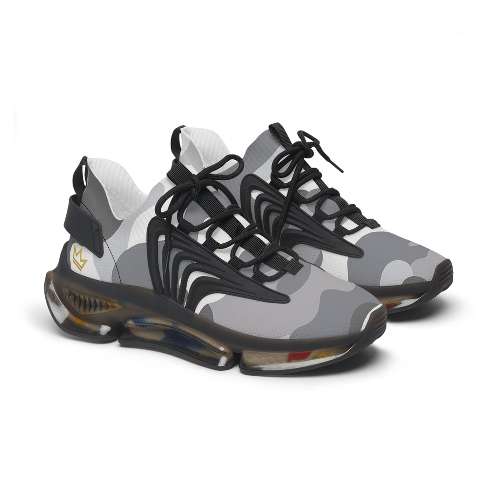 Gray Camo Athletic Sneakers | Mesh Running Shoes